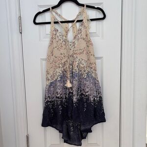 POL floral lace trim tunic top‎